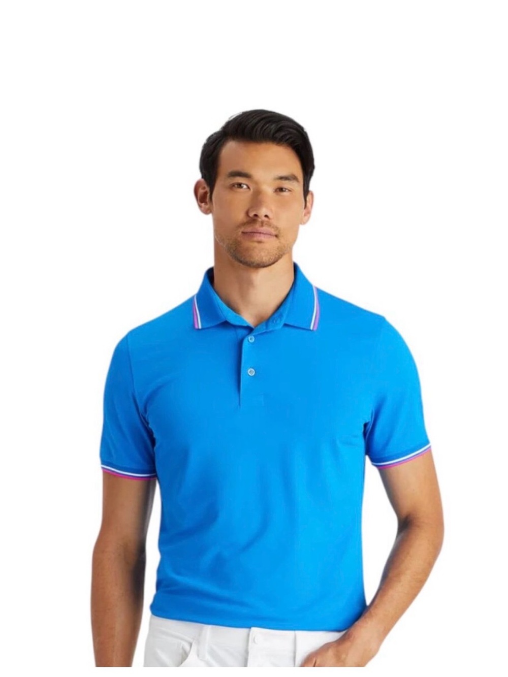 G/FORE Contrast Dual Lines Banded Sleeve Tech Pique Golf Polo